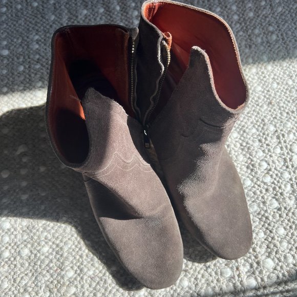 ** Isabel Marant Dicker Distressed Suede Booties - 39 ** - Picture 2 of 6